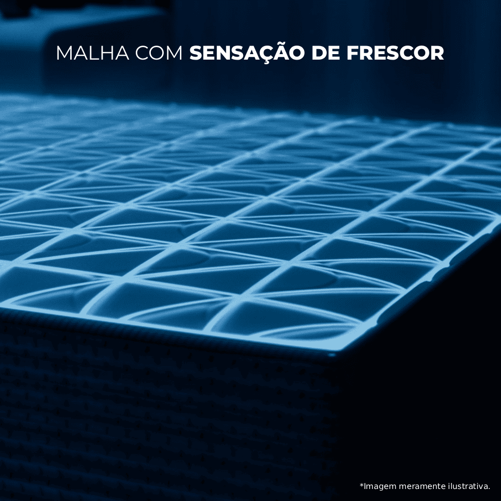 Por dentro, camadas de espumas certificadas trabalham em perfeita harmonia para entregar o equilíbrio ideal entre conforto e sustentação. A espuma viscoelástica se adapta ao formato do corpo, aliviando pontos de pressão e reduzindo movimentos durante o sono. Já as espumas macia e extra firme garantem suporte e estabilidade, mantendo o alinhamento postural. O resultado é um descanso profundo, que revitaliza corpo e mente.